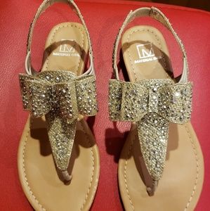 Material Girl gold bow shayleen sandals 7